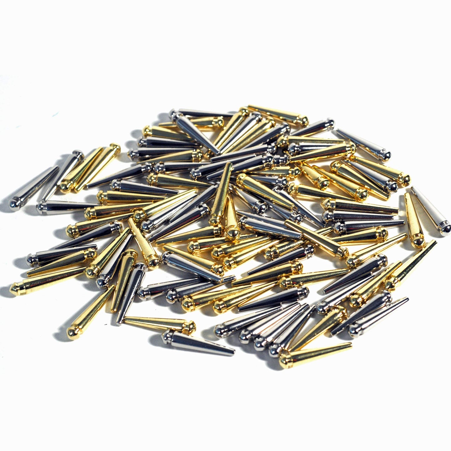 We Games Easy-Grip Metal Cribbage Board Pegs And Velvet Pouch - Set Of 100 Pins (Gold & Silver)