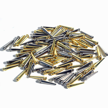 We Games Easy-Grip Metal Cribbage Board Pegs And Velvet Pouch - Set Of 100 Pins (Gold & Silver)