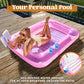 Sloosh Inflatable Tanning Pool Lounge Float  70 x 46 Suntan Tub Raft Floatie  Tanning Pool with Pillow  Personal Pool Lounger for mature-themed Summer Water Party  L-Pink White