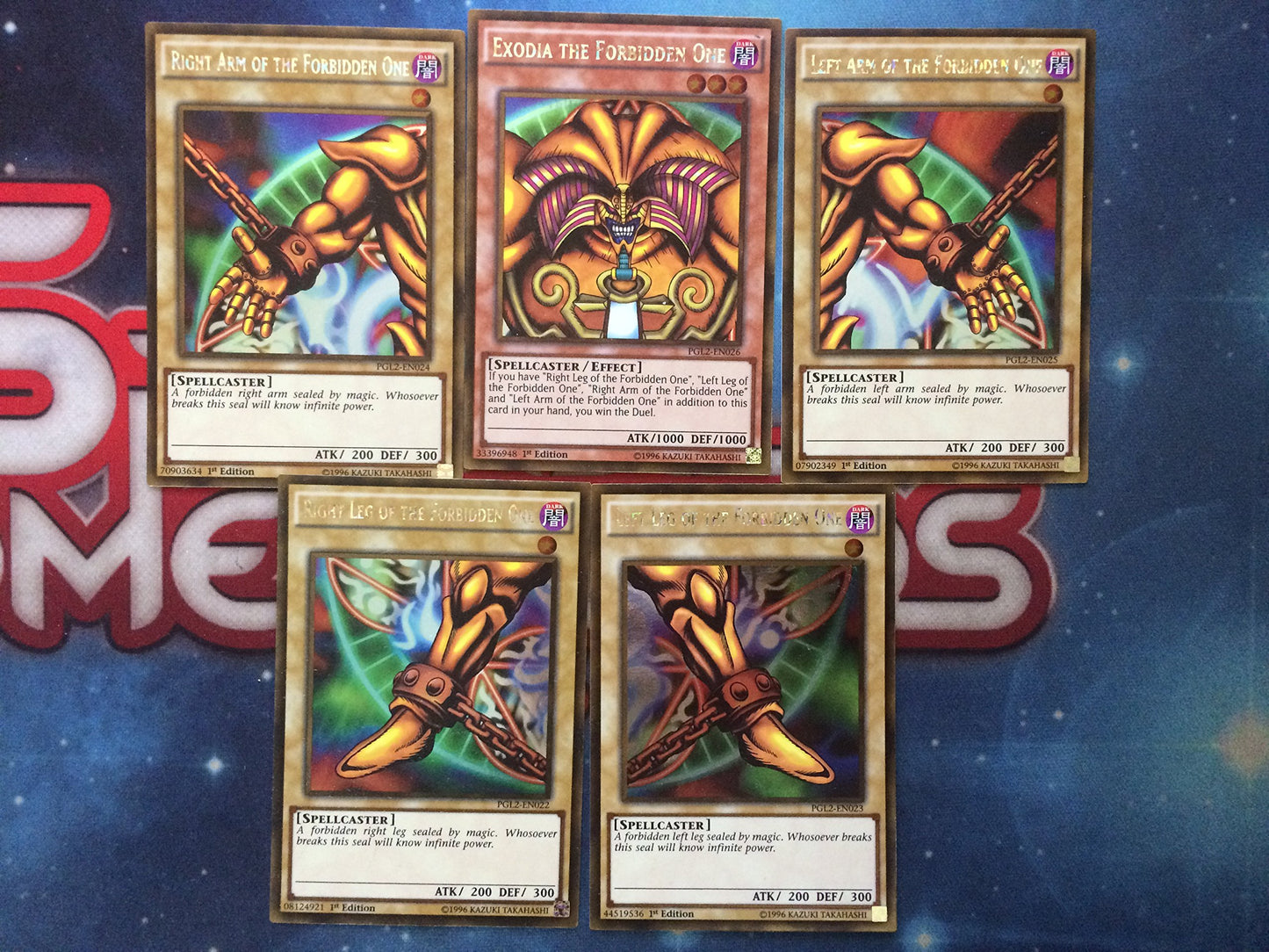Konami Yugioh Exodia The Forbidden One Full Card Set Premium Gold Return Of The Bling Edition