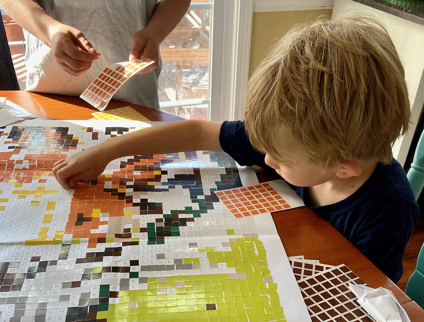 StickTogether Huge Mosaic Puzzle Poster Kit - Large Tiger, 40” x 36”, Paper, No Mess Paint by Sticker, Group Project Activity