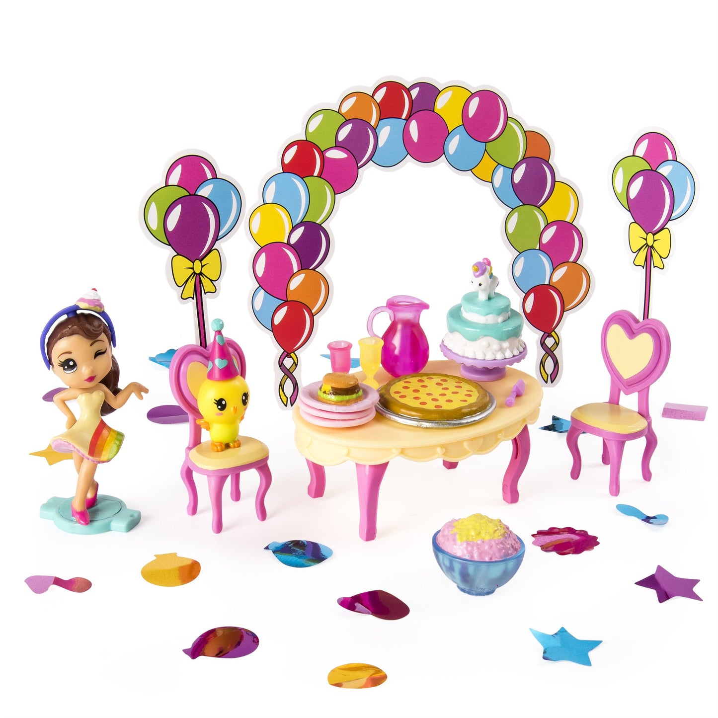 Party Popteenies - Rainbow Unicorn Party Surprise Box Playset with Confetti  limited availability Collectible Mini Doll and Accessories  for Ages 4 and Up (Packaging may vary)