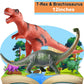 Tepsmigo Jumbo Dinosaur Toys Set for Kids - 6 Pack Assortment, Plastic, T-Rex, Velociraptor, Triceratops - Perfect for Ages 3-7