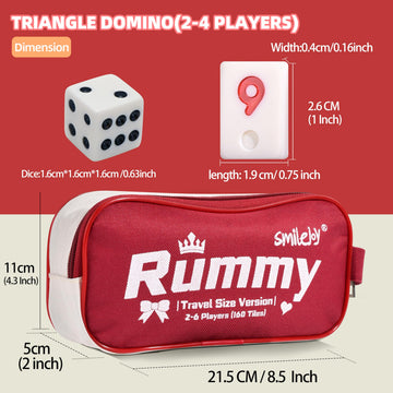 Smilejoy Mini Rummy Cube Game Set - Six Player Edition, Travel Size with Canvas Bag, 160 Tiles, Multicolored, Model L-Rummy1