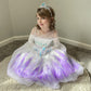Aolliya Princess Dress for Girls Snow Queen Princess Costumes Purple Princess Dress Up for Halloween Cosplay Carnival