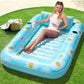 SLOOSH Inflatable Tanning Pool Lounger Float  70 x 46 Pool Floats mature-themed with Pillow  4 in 1 Suntan Tub Raft Floatie Sunbathing Bed Lounge for Water Blow Up Ball Pit Party Gifts  Blue Daisy