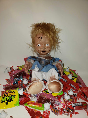 Morris Costumes Creepy Crying Doll Baby Ugly Haunted Doll Animatronics Spooky Decor Scary Halloween Decorations Indoor, Scary Haunted House Dolls Props