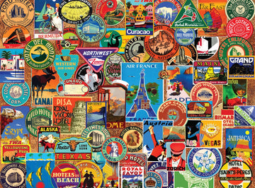 Buffalo Games - Lewis T Johnson - Suitcase Stickers - 1000 Piece Jigsaw Puzzle For Adults -Challenging Puzzle Perfect For Game Nights - Finished Size Is 26.75 X 19.75