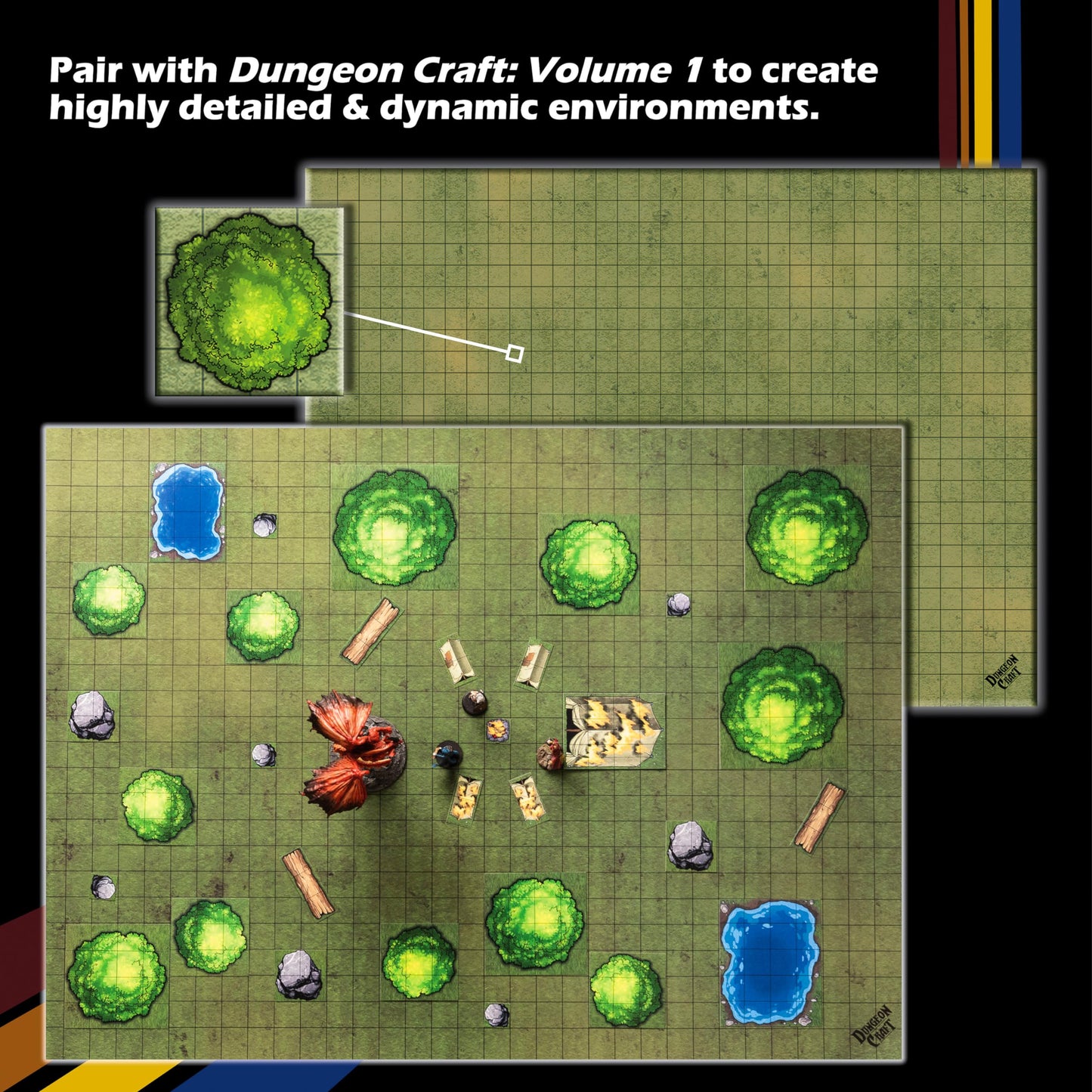 Dungeon Craft Rpg & Dnd Starter Set - Maps Essentials Kit - Set Of 4 - Expedition