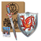 Liontouch Amber Dragon Toy decorative replica blade and Shield for Kids | Medieval Knight Set in Foam for Childrens Pretend Play with Red Dragon Theme | Safe  & Battle protective covering for Dress Up & Costumes