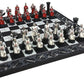 HPL Medieval Times Red & White Armored Maltese Knights Chess Set, 17" Board, Polyresin