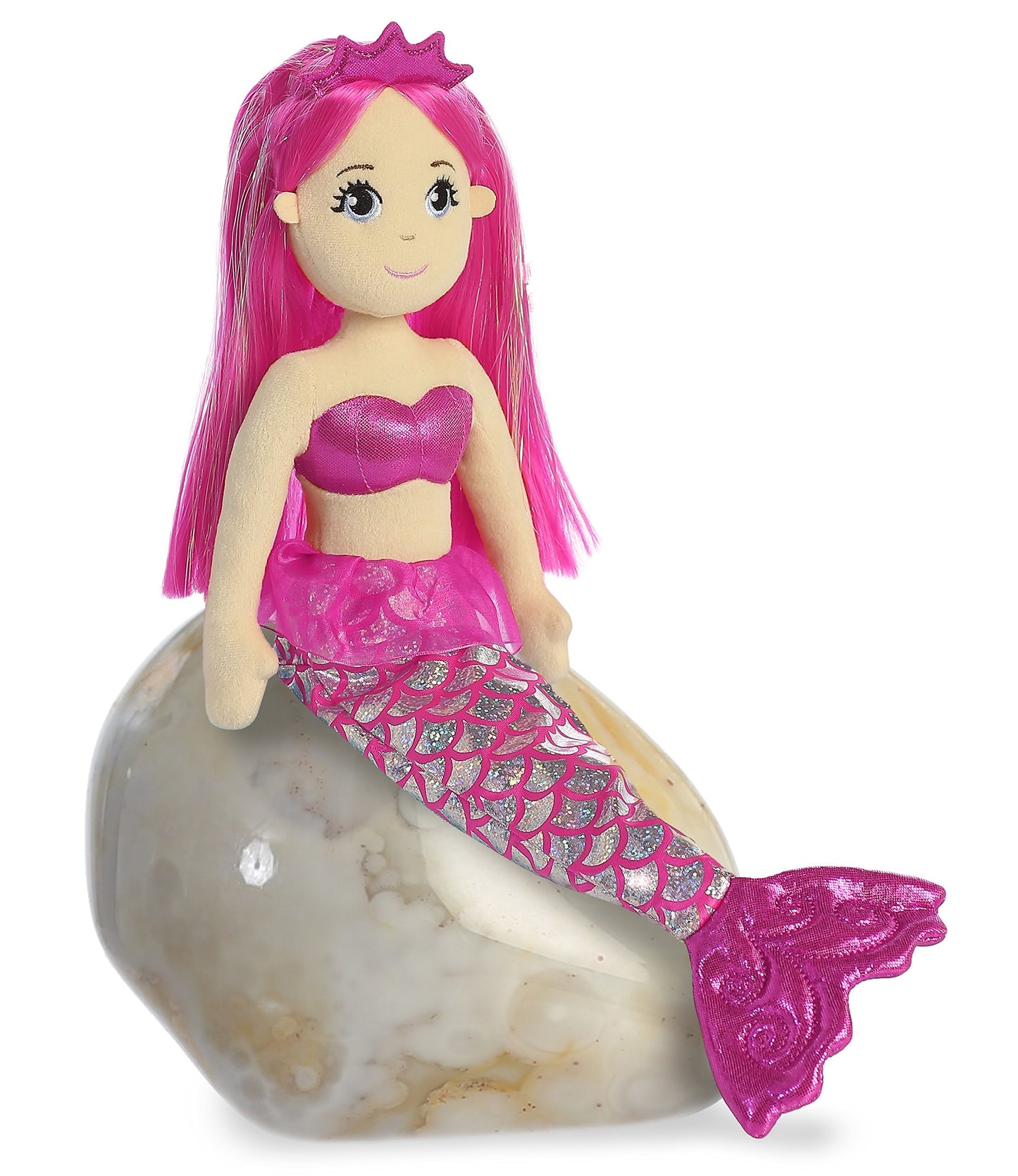 Aurora® 18" Enchanting Sea Sparkles™ Garnet Doll - Pink Polyester Stuffed Toy - Imaginative Play Companion