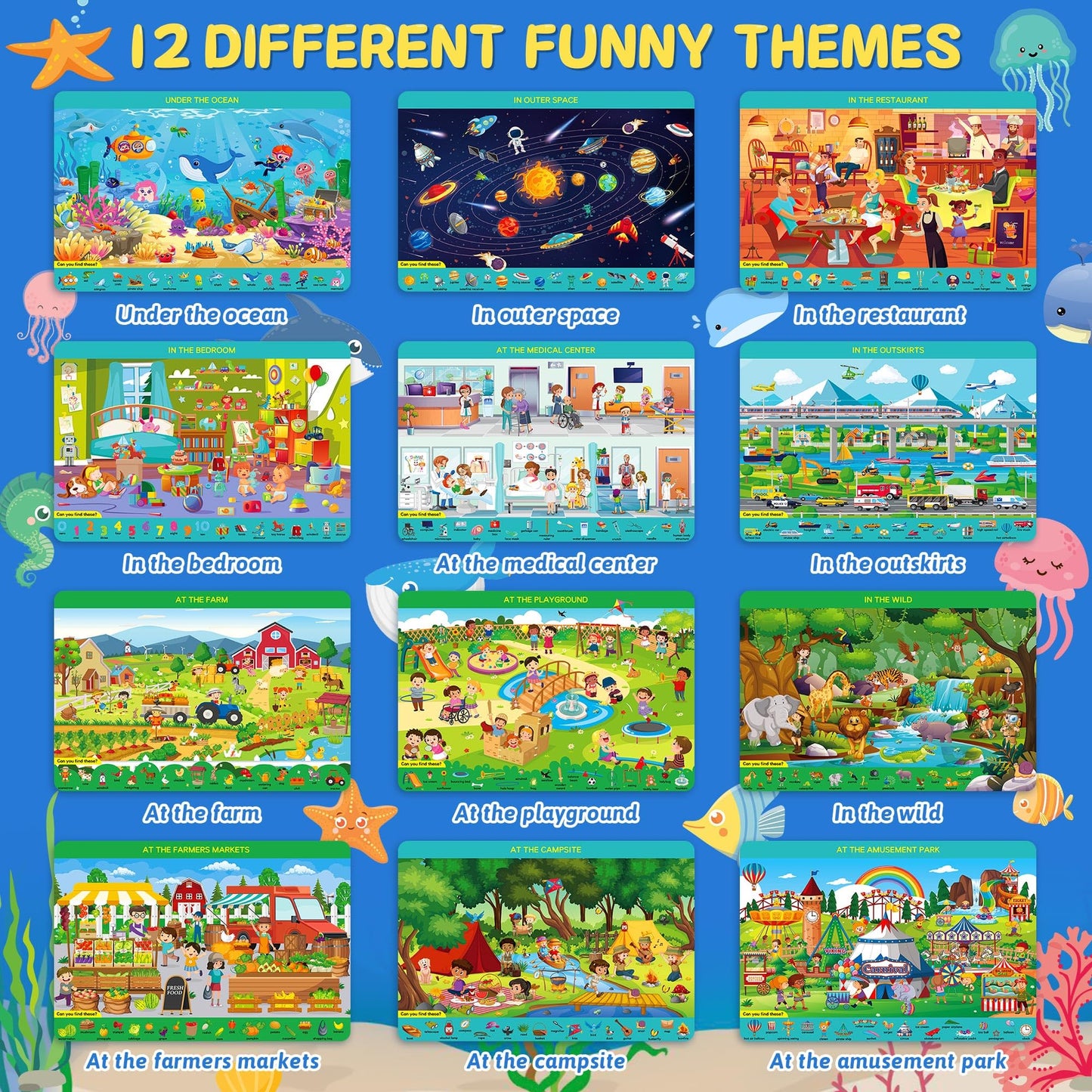 Preschool Learning Activities, Search And Find Books For Kids Ages 3,4,5,6, Montessori Busy Book For Toddlers, Educational Trave