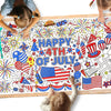 Gatherfun 4Th Of July Coloring Tablecloth | Patriotic Giant Poster 31.5X72 | Ideal For Independence Day Decor & Activities | Ame