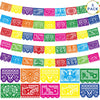 Heartome 90 FT Colorful Fiesta Party Decorations - 5 Pack Large Plastic Papel Picado Banner for Cinco De Mayo & Dia De Los Muertos Decor