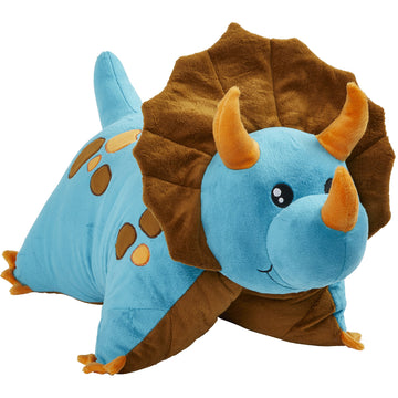 Pillow Pets Blue Triceratops 18 Stuffed Animal Plush Toy - Soft Dinosaur Toy for Kids, 1 Count