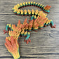 Munnygrubbers - Xl 26' Crystal Dragon Fidget Toy - Heavy Duty - 3D Printed Flexible Articulating Dragon Plastic Collectible Figurine - Surprise Egg Compatible - (Shiny Rainbow Dragon)
