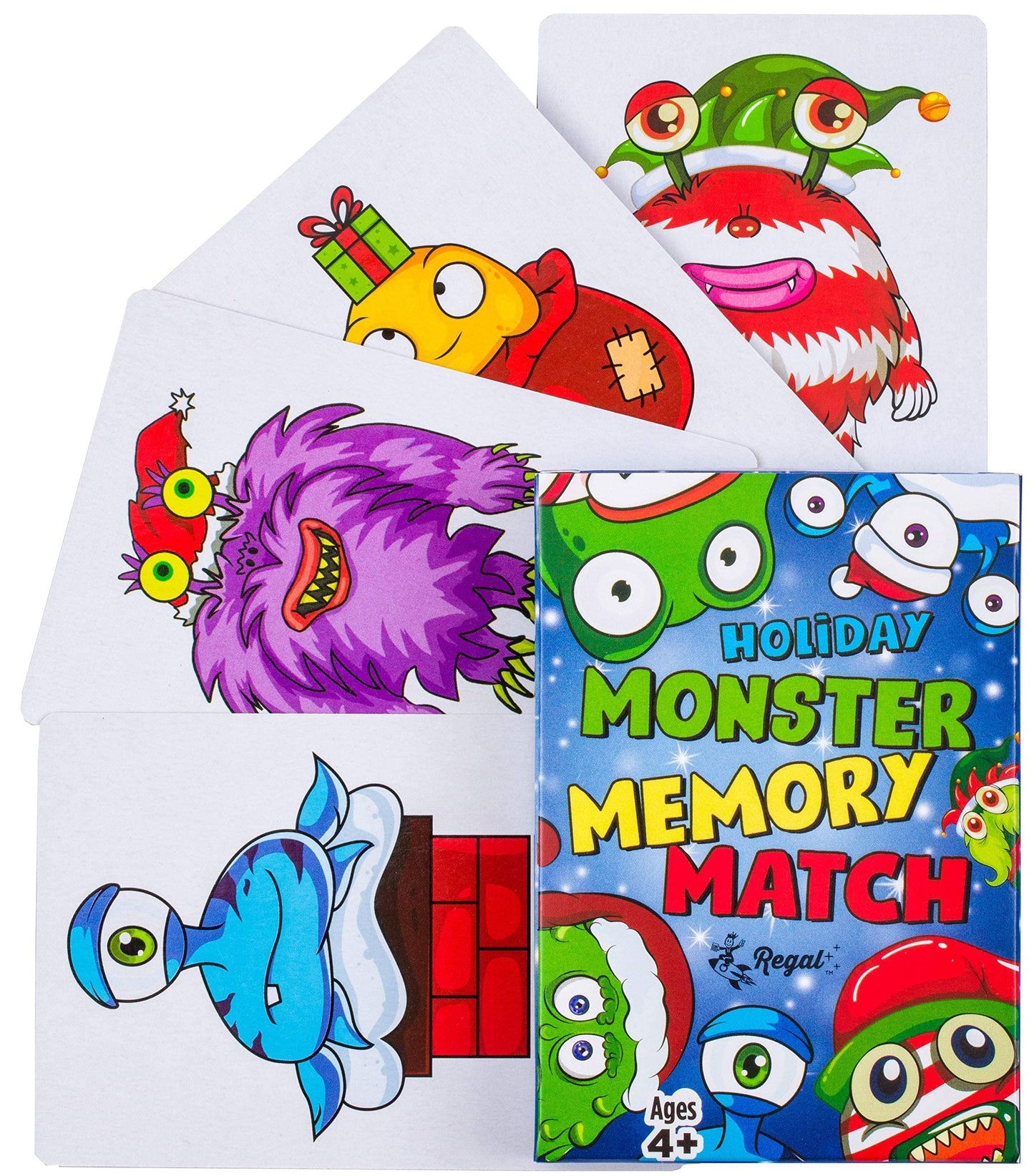 Regal Games Card Games for Kids - Holiday-Themed 6-Pack - Go Fish, Crazy 8's, Old Maid, Slap Jack, Monster Memory Match, Cardstock