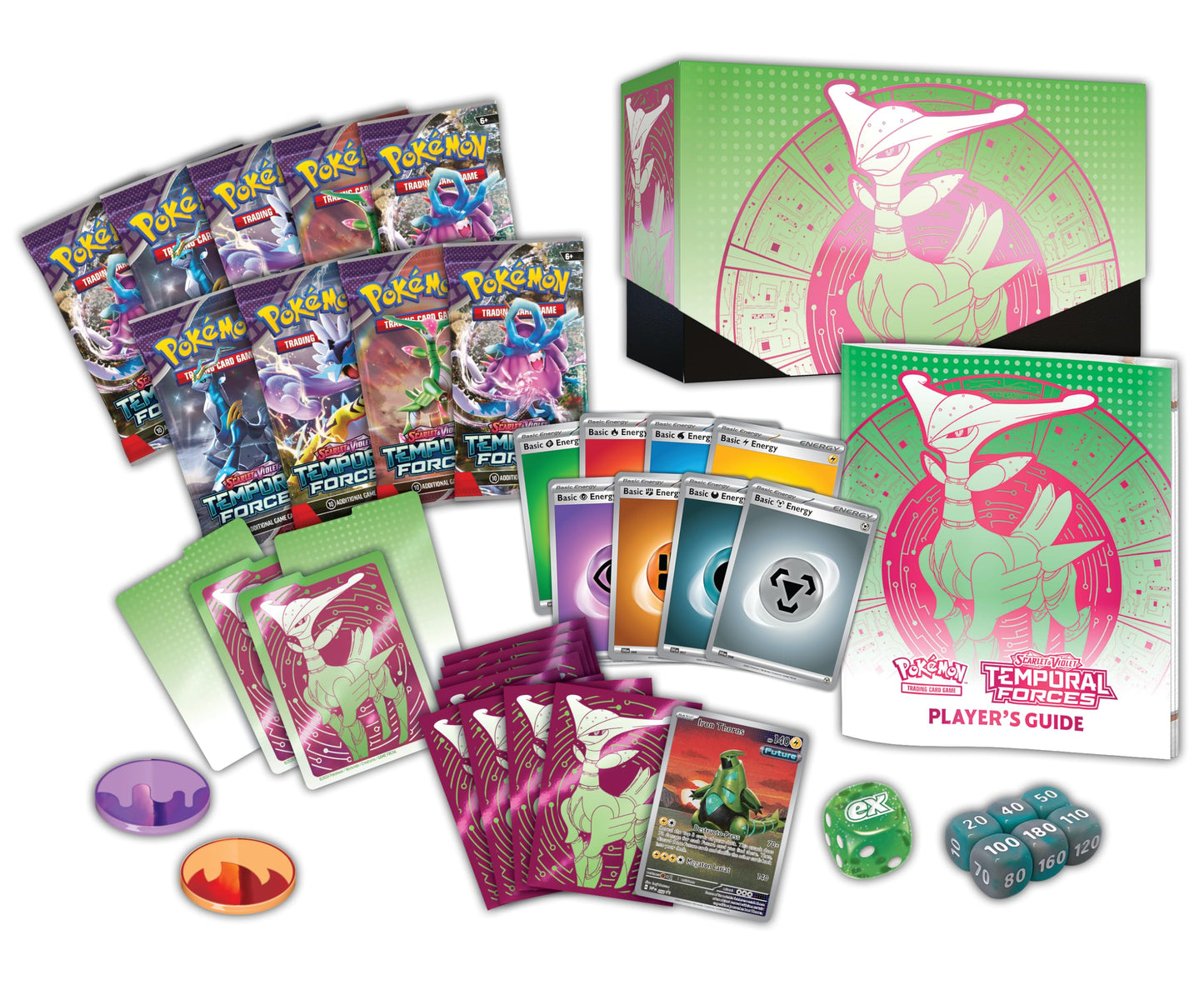 POKEMON TCG: Scarlet and Violet: Temporal Forces: advanced Trainer Box: Iron Leaves