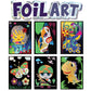 VHALE Foil Art Craft Kit 6 Pack Sticker Picture (9.5 x 6.5 inch), 48 Foil Sheets and 6 Skewers, Peel and Paste Sparkly Foil Art,