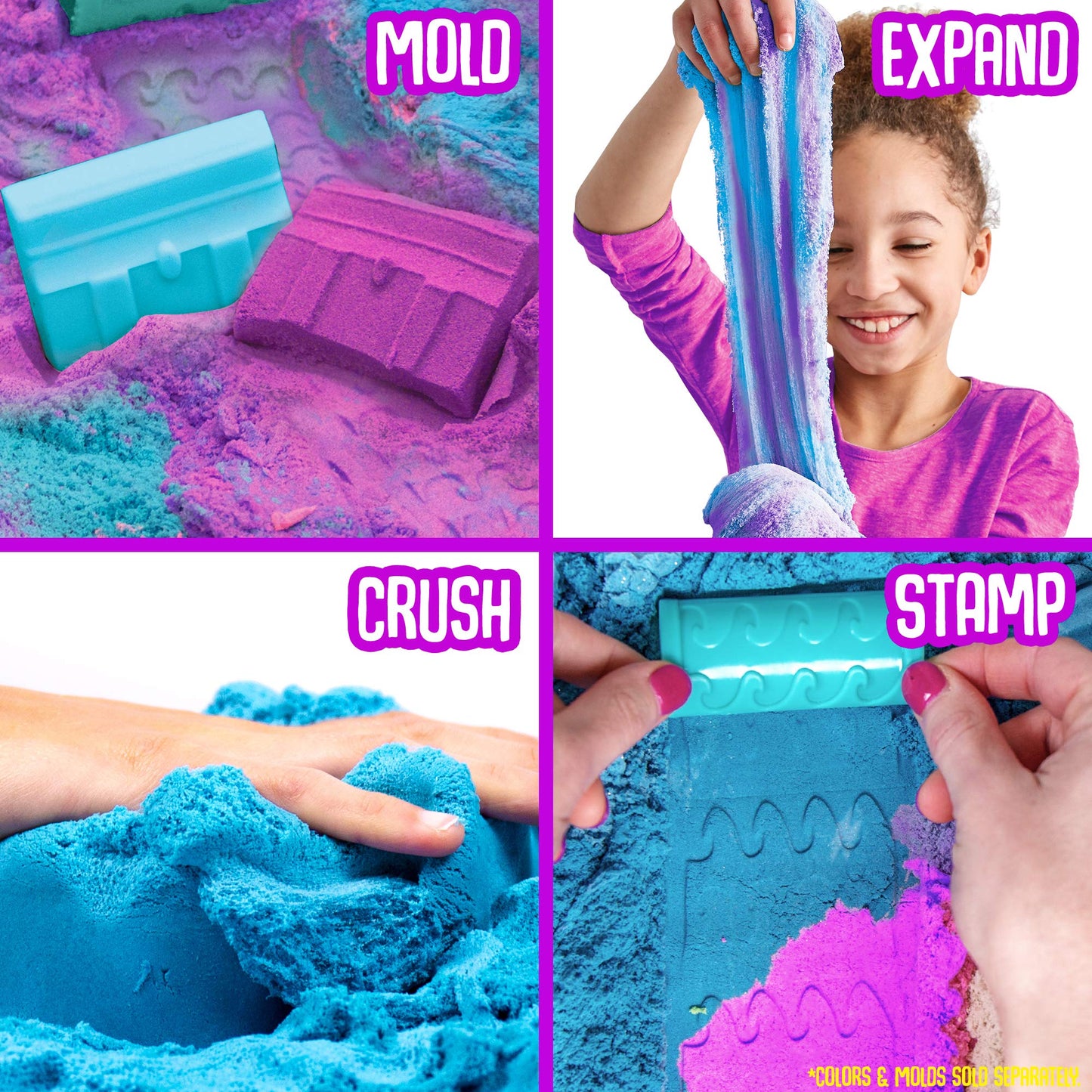 SLIMYSAND Moldable Cloud Slime, 1.5lb Berry Scented, Blue/Purple Marbled, Non-Stick Sensory Play in Reusable Bucket, Model 204669