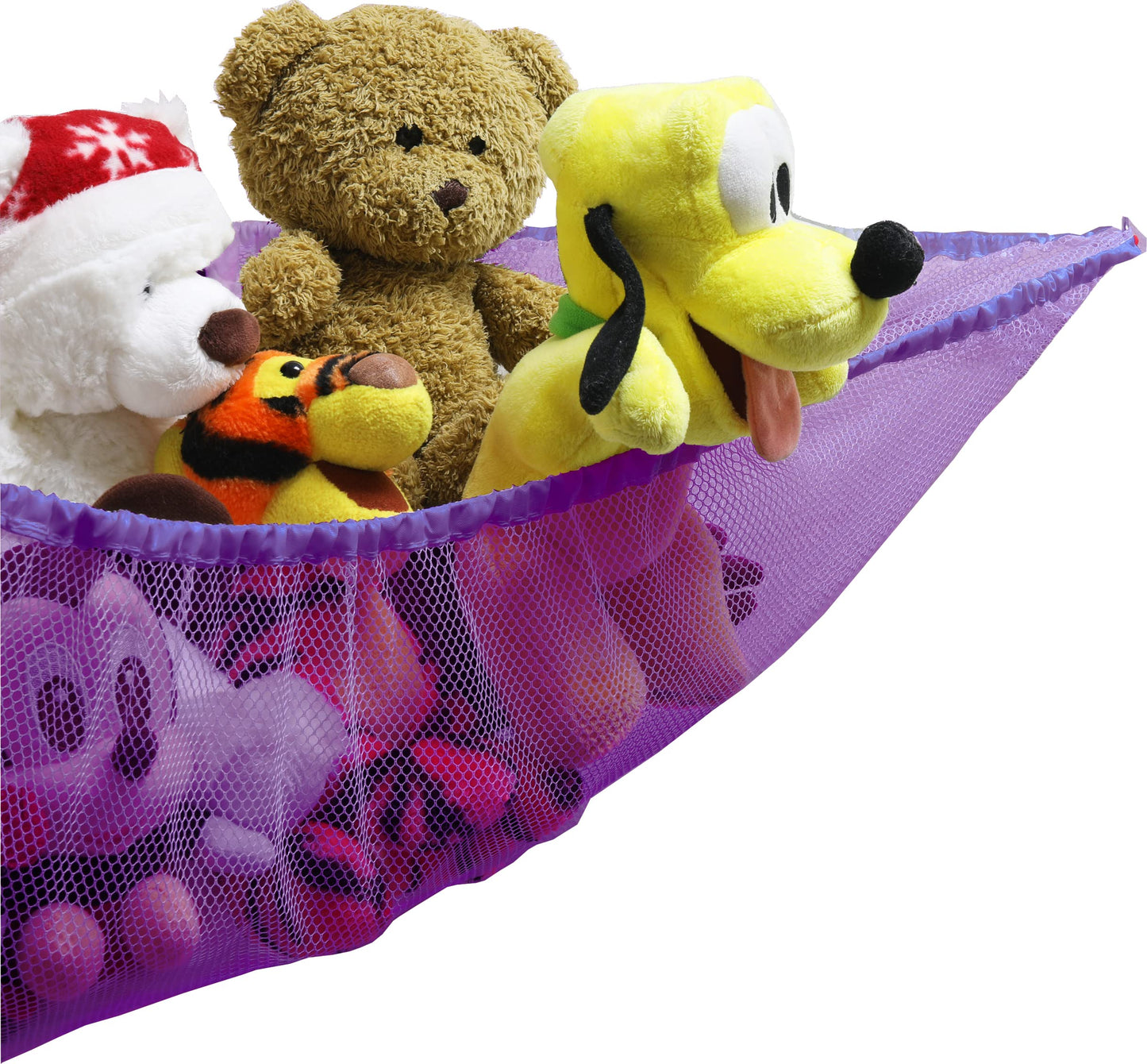 Simple Houseware 2 Pk - Stuffed Animals Jumbo Toy Storage Hammock, Purple