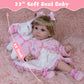 EKOKIZ Realistic Baby Doll 22-Inch Newborn Baby Doll Soft Cloth Body Lifelike Reborn Baby Dolls Cute Girls with Clothes and Toy