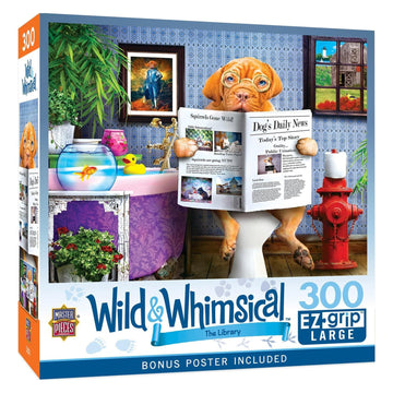 MasterPieces 300 Piece EZ Grip Jigsaw Puzzle for mature-themeds and Family - The Library - 18 x 24