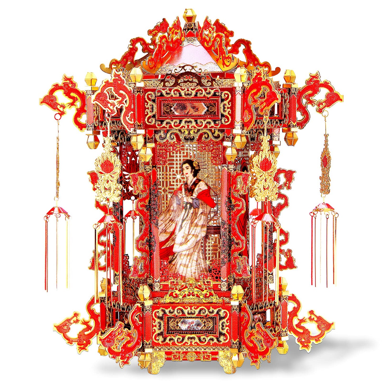 Piececool 3D Puzzles For Adults, Palace Lantern Diy 3D Metal Models Kit,Chinese Traditional Culture 3D Models Puzzle Fidget Toys Hobbies For Men, Great Christmas Birthday Gifts-257 Pcs