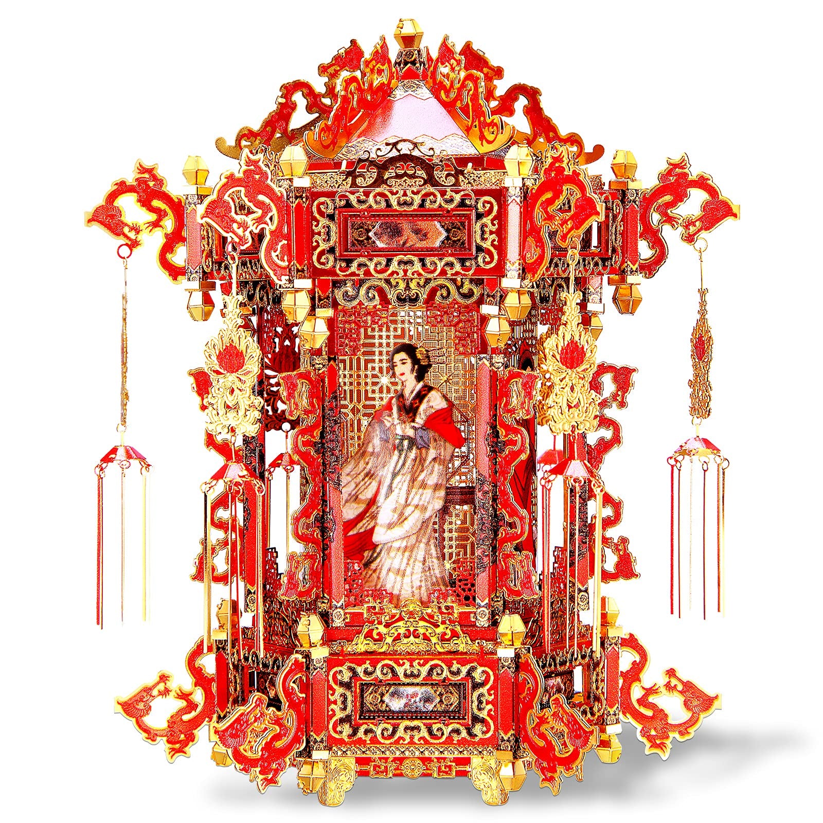 Piececool 3D Puzzles For Adults, Palace Lantern Diy 3D Metal Models Kit,Chinese Traditional Culture 3D Models Puzzle Fidget Toys Hobbies For Men, Great Christmas Birthday Gifts-257 Pcs