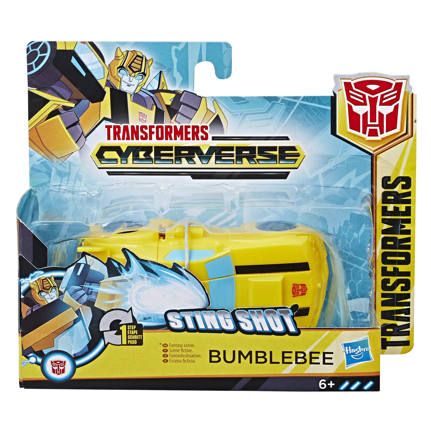 Transformers Toys Cyberverse Action Attackers: 1-Step Changer Bumblebee Action Figure, Repeatable Sting Shot Action Attack Move, For Children Aged 6 And Up, 10.5-Cm