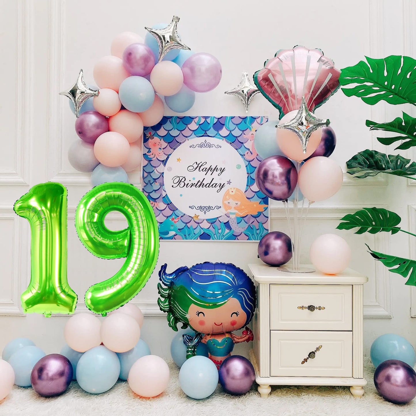 Smlpuame 40 Inch Number Balloon 0-9 Green Large Number 19 Balloons,Digital Balloons For Birthday Party Celebration Decorations S