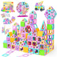 165 Pcs Magnetic Tiles Set, Magnet Building Blocks Set With Car, Alphabet Card, And Ferris Wheel For Kids, Stem Educational Mont