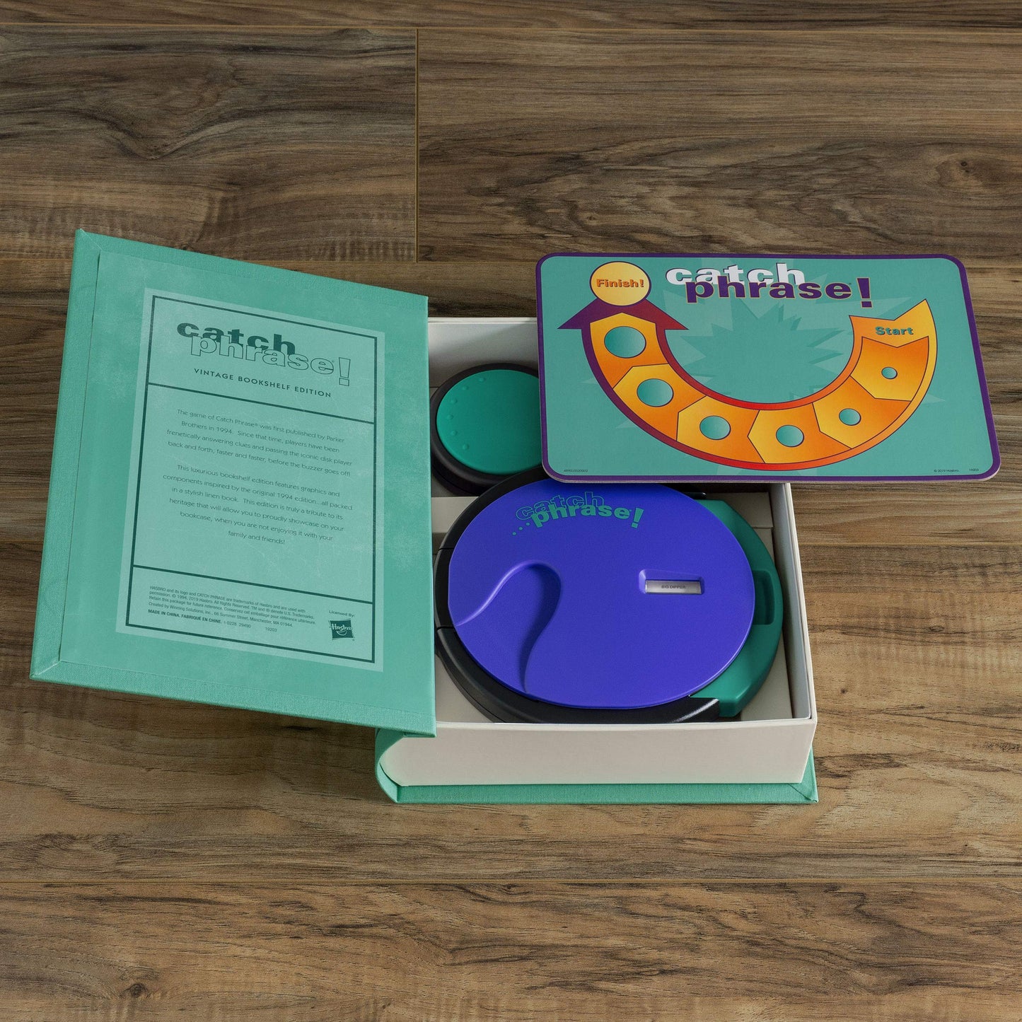 WS Game Company Catch Phrase Vintage Bookshelf Edition - Model 29490, Linen Material, Classic Game for Family Fun