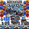 Heidaman 104Pcs Monster Truck Decorations,Monster Truck Birthday Party Supplies,Monster Truck Party decorations,Include Balloons