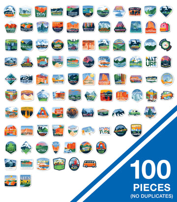 Carson Dellosa 100 Adventure Time Vinyl Stickers, Waterproof Decals for Crafts, Scrapbooking, Water Bottle, Lap Top, Teacher Pla