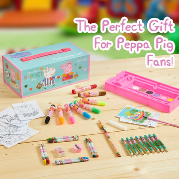 Peppa Pig Colored Pencils Art Supplies Kids Drawing Kit School Supplies Coloring Stationery Girls Drawing Pencils Art Kit Travel