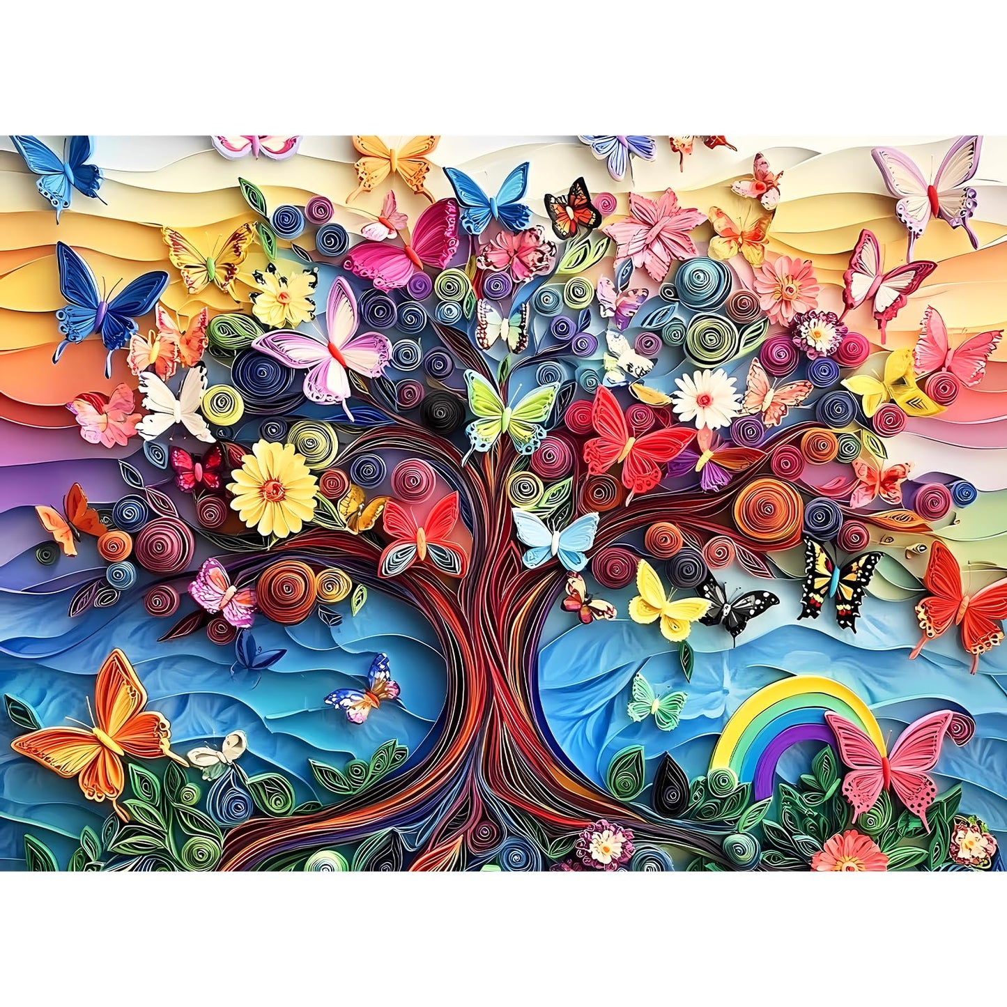Jigsaw Puzzles 300 Pieces for mature-themeds Butterfly Puzzle 300 Piece Puzzle for mature-themeds Recycled Cardboard Puzzles for mature-themeds Kids Tree Jigsaw Puzzle Games Family Activity Great Gift 20.5x15 in