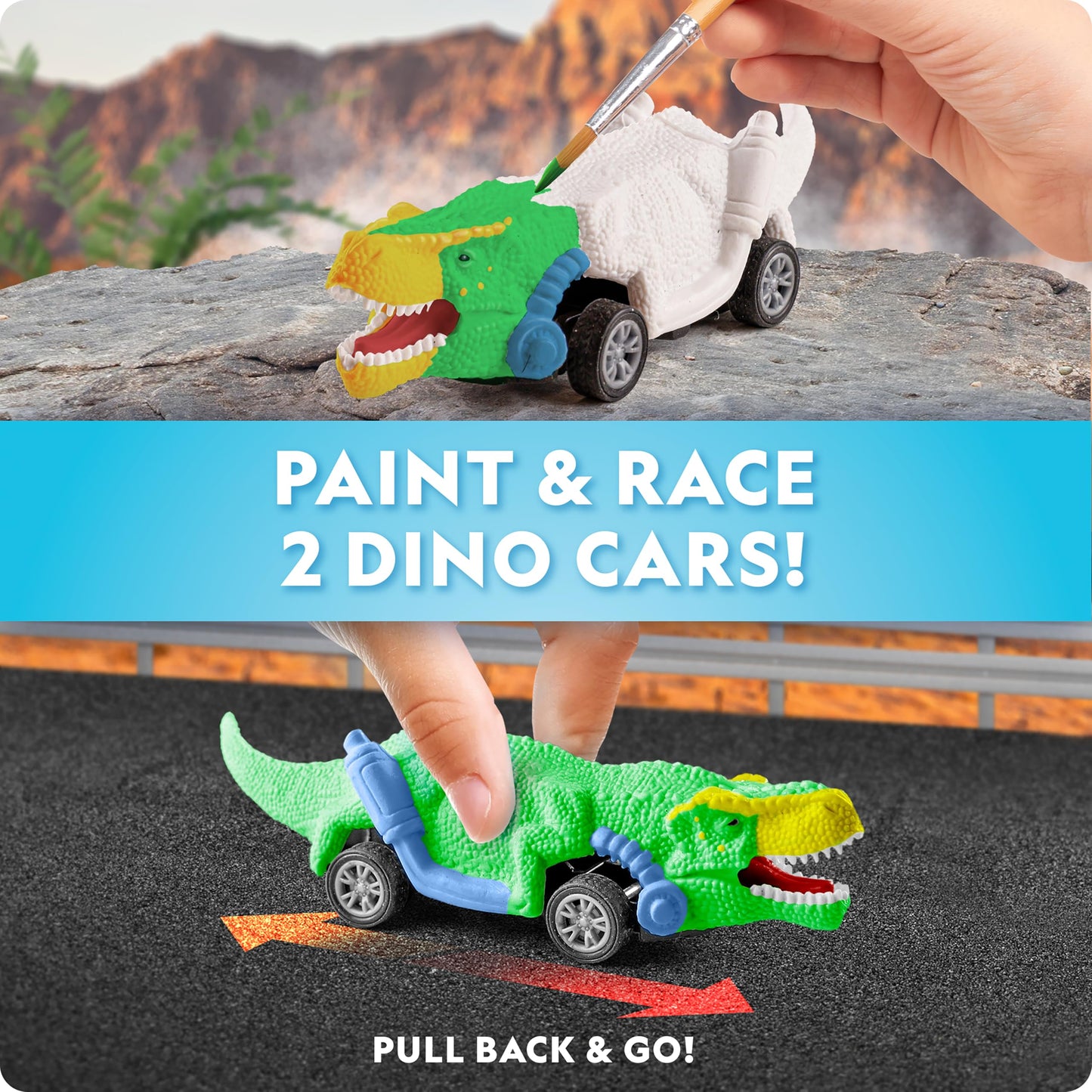 National Geographic Giant Dinosaur Egg Activity Kit - 15+ Dino Crafts, Painting Cars, Clay Models, Dig Brick, Stickers & Learnin