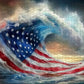 1000pcs American Flag Wave Paper Puzzle - Large Puzzle Toy mature-themed Game Gift - Family Interactive Game Puzzle DIY Home Decoration Brain Challenge Gift