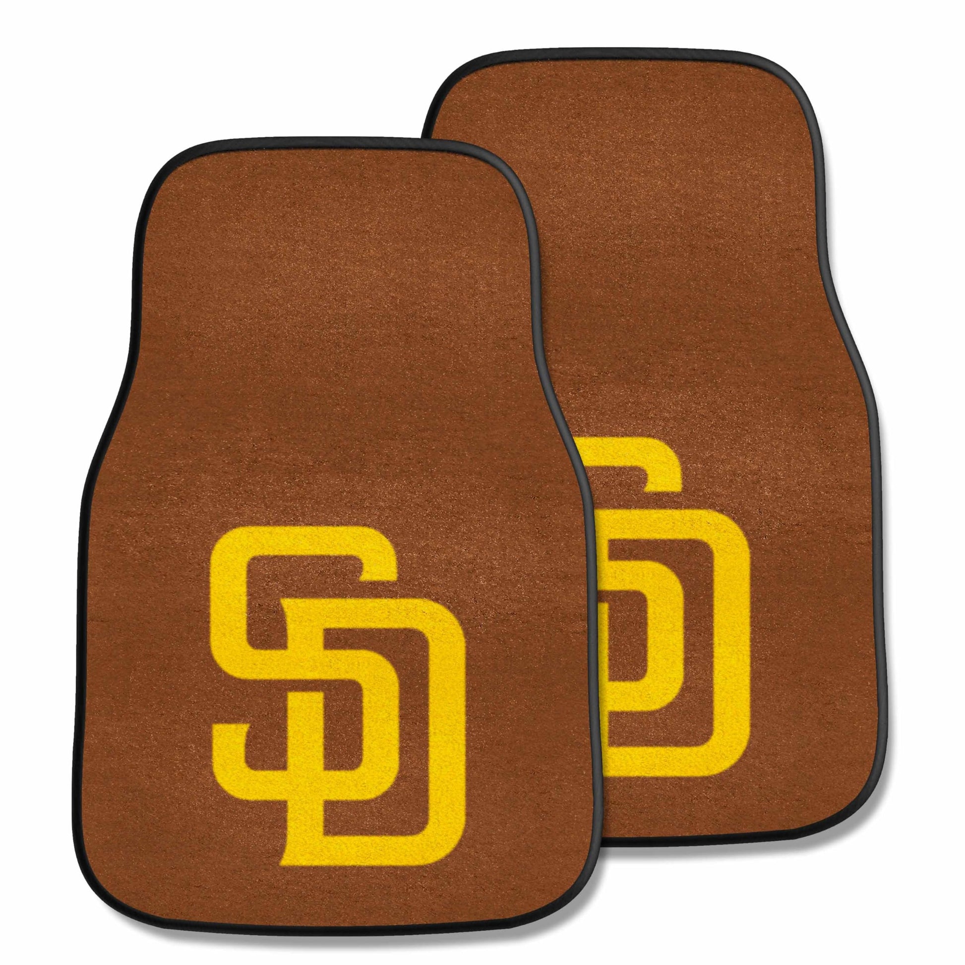 Fanmats 6533 MLB San Diego Padres Front Row Nylon Carpet Car Mat - 2 Piece