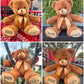 Personalized Stuffed Teddy Bear Gift For Her, Him, 16 Inch - Cute Custom Brown Bear With Your Name And Year On The Feet