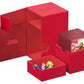 Ultimate Guard Flip'N'Tray 100+, Deck Case For 100 Double-Sleeved Tcg Cards + Dice Tray, Red, Independent Magnetic Closure & Microfiber Inner Lining