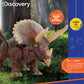 Discovery Kids Rc Triceratops, Led Infrared Remote Control Dinosaur, Built-In Speakers W/Digital Sound Effects, 8.75'' Long, Inc