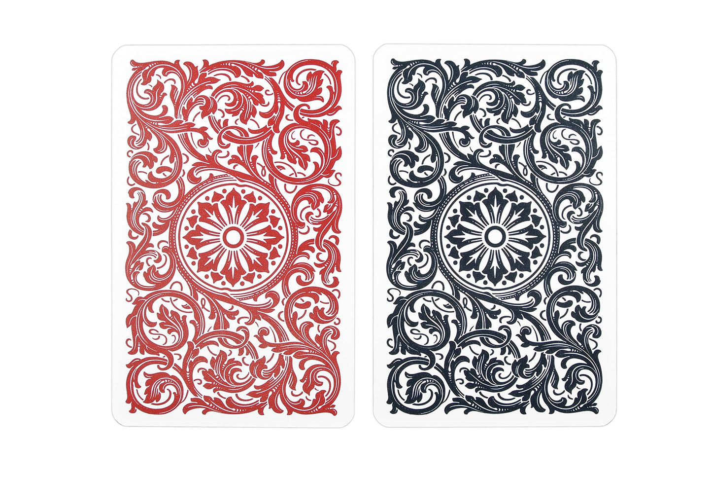 Copag 1546 Design 100% Plastic Playing Cards, Bridge Size (Narrow) Red/Black Double Deck Set (Regular Index)