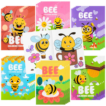 DGjianfei Coloring Book Party Favors - 24PCS Bee Mini Coloring Book Bulk Kids Party Favors DIY Art Drawing Book Honeycomb Flower