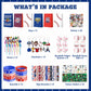DMIGHT Baseball Party Favors Set, 132PCS Goodie Bags, Stickers, Keychains, Blue and Red, Model BASEBALL W2, Birthday Decorations