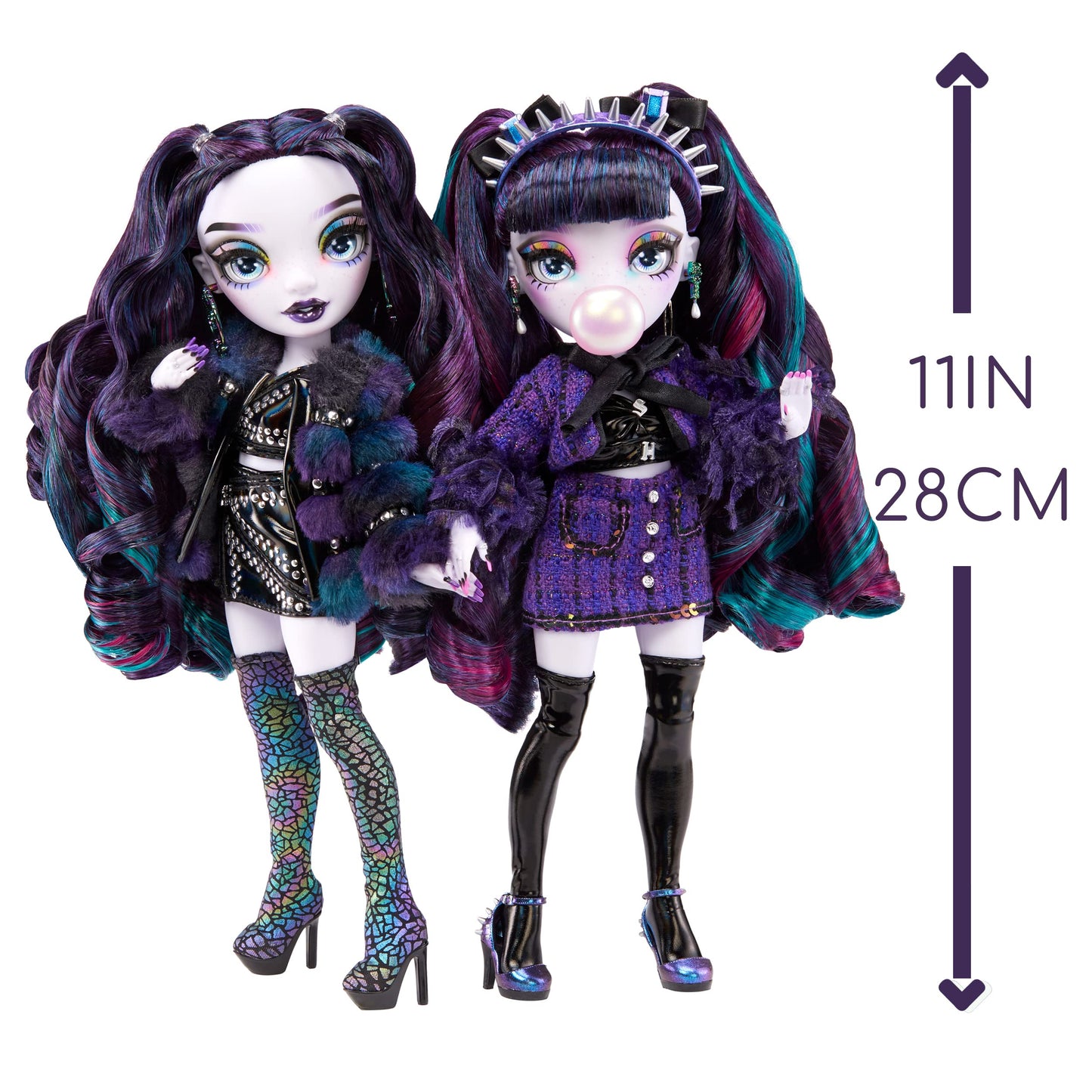 Rainbow High Shadow High Special Edition Twins- 2-Pack Fashion Doll. Purple & Black Designer Outfits With Accessories, Great Gift For Kids 6-12 Years Old & Collectors, Multicolor, 585879