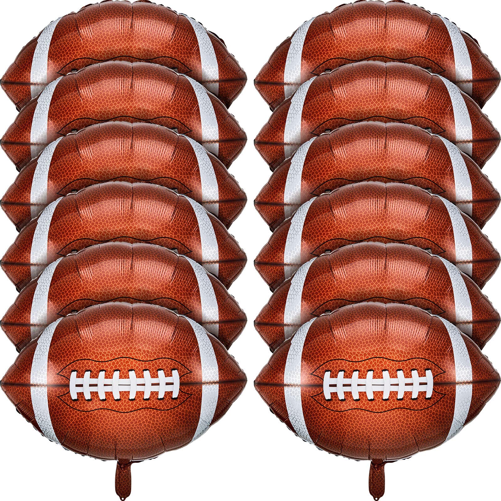 Football Balloons Football Party Balloons Football Shaped Aluminum Foil Balloons For Sport Themed Football Themed Birthday Party Decor, 26 Inch(12 Pieces)