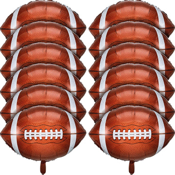 Football Balloons Football Party Balloons Football Shaped Aluminum Foil Balloons For Sport Themed Football Themed Birthday Party Decor, 26 Inch(12 Pieces)